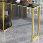 Glam Style Stone Top Counter Table 42-inch Height Table with Wine Rack for Dining Room Clearhalo 'Bar Furniture' 'Bar Tables' 'bar_tables' 'furn' 'furn_bar_tables' 'Furniture' 'furniture_bar_tables' 'Kitchen & Dining Furniture' 4401268