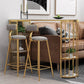Glam Gold Iron Bar Table Faux Marble Specialty Top 41.3"H Bistro Table with Storage Clearhalo 'Bar Furniture' 'Bar Tables' 'bar_tables' 'furn' 'furn_bar_tables' 'Furniture' 'furniture_bar_tables' 'Kitchen & Dining Furniture' 4401280