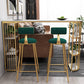 Glam Gold Iron Bar Table Faux Marble Specialty Top 41.3"H Bistro Table with Storage Clearhalo 'Bar Furniture' 'Bar Tables' 'bar_tables' 'furn' 'furn_bar_tables' 'Furniture' 'furniture_bar_tables' 'Kitchen & Dining Furniture' 4401282