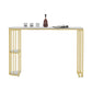 Gorgeous Bar Table Stone Top Gold Base Pub Table with Shelf for Living Room, Only Table 47.2"L x 15.7"W x 41.3"H White Without Chairs Clearhalo 'Bar Furniture' 'Bar Tables' 'bar_tables' 'furn' 'furn_bar_tables' 'Furniture' 'furniture_bar_tables' 'Kitchen & Dining Furniture' 4401300