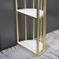 Gorgeous Bar Table Stone Top Gold Base Pub Table with Shelf for Living Room, Only Table Clearhalo 'Bar Furniture' 'Bar Tables' 'bar_tables' 'furn' 'furn_bar_tables' 'Furniture' 'furniture_bar_tables' 'Kitchen & Dining Furniture' 4401301