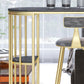 Gorgeous Bar Table Stone Top Gold Base Pub Table with Shelf for Living Room, Only Table Clearhalo 'Bar Furniture' 'Bar Tables' 'bar_tables' 'furn' 'furn_bar_tables' 'Furniture' 'furniture_bar_tables' 'Kitchen & Dining Furniture' 4401302