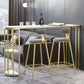 Gorgeous Bar Table Stone Top Gold Base Pub Table with Shelf for Living Room, Only Table Clearhalo 'Bar Furniture' 'Bar Tables' 'bar_tables' 'furn' 'furn_bar_tables' 'Furniture' 'furniture_bar_tables' 'Kitchen & Dining Furniture' 4401305