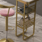 Glam Style Bar Table Artificial Marble Pub Table with Shelf for Dining Room, Only Table Clearhalo 'Bar Furniture' 'Bar Tables' 'bar_tables' 'furn' 'furn_bar_tables' 'Furniture' 'furniture_bar_tables' 'Kitchen & Dining Furniture' 4401317