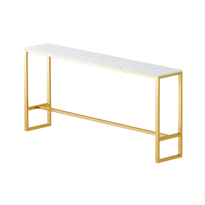 Glam Style Bar Table Artificial Marble Pub Table with Pedal for Dining Room Without Chairs Clearhalo 'Bar Furniture' 'Bar Tables' 'bar_tables' 'furn' 'furn_bar_tables' 'Furniture' 'furniture_bar_tables' 'Kitchen & Dining Furniture' 4401331