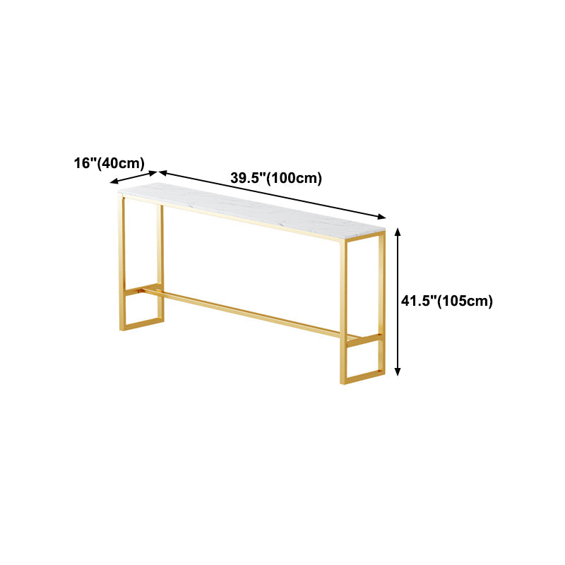Glam Style Bar Table Artificial Marble Pub Table with Pedal for Dining Room Clearhalo 'Bar Furniture' 'Bar Tables' 'bar_tables' 'furn' 'furn_bar_tables' 'Furniture' 'furniture_bar_tables' 'Kitchen & Dining Furniture' 4401335