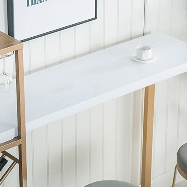 Glam Style Bar Table Wood Top Pub Table with Wine Cabinet for Dining Room Clearhalo 'Bar Furniture' 'Bar Tables' 'bar_tables' 'furn' 'furn_bar_tables' 'Furniture' 'furniture_bar_tables' 'Kitchen & Dining Furniture' 4401346