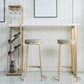 Glam Style Bar Table Wood Top Pub Table with Wine Cabinet for Dining Room Clearhalo 'Bar Furniture' 'Bar Tables' 'bar_tables' 'furn' 'furn_bar_tables' 'Furniture' 'furniture_bar_tables' 'Kitchen & Dining Furniture' 4401350