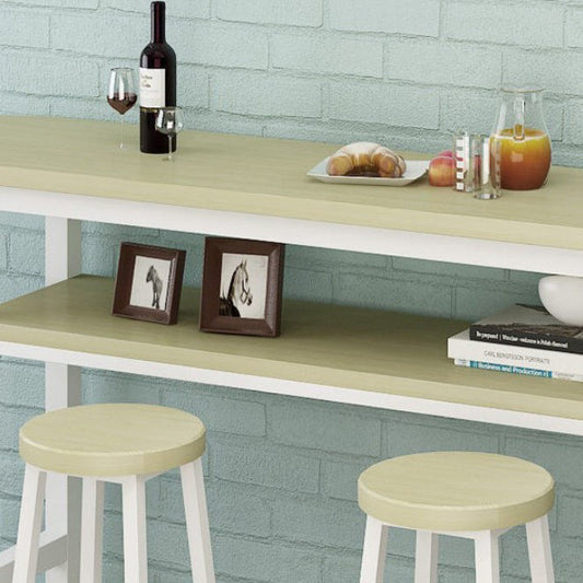 40-inch Height Bar Table Industrial Style Double-deck Wood Top Bar Table, Only Table Clearhalo 'Bar Furniture' 'Bar Tables' 'bar_tables' 'furn' 'furn_bar_tables' 'Furniture' 'furniture_bar_tables' 'Kitchen & Dining Furniture' 4401363