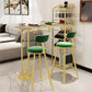 Glam Style Bar Table Stone Top Pub Table with Wine Cabinet for Dining Room Clearhalo 'Bar Furniture' 'Bar Tables' 'bar_tables' 'furn' 'furn_bar_tables' 'Furniture' 'furniture_bar_tables' 'Kitchen & Dining Furniture' 4401373