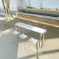 Rectangle White Top Counter Table Metal Legs Glam Style Bar Table, Only Table 47.2"L x 15.7"W x 41.3"H Without Chairs Clearhalo 'Bar Furniture' 'Bar Tables' 'bar_tables' 'furn' 'furn_bar_tables' 'Furniture' 'furniture_bar_tables' 'Kitchen & Dining Furniture' 4401385