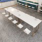 Rectangle White Top Counter Table Metal Legs Glam Style Bar Table, Only Table Clearhalo 'Bar Furniture' 'Bar Tables' 'bar_tables' 'furn' 'furn_bar_tables' 'Furniture' 'furniture_bar_tables' 'Kitchen & Dining Furniture' 4401389