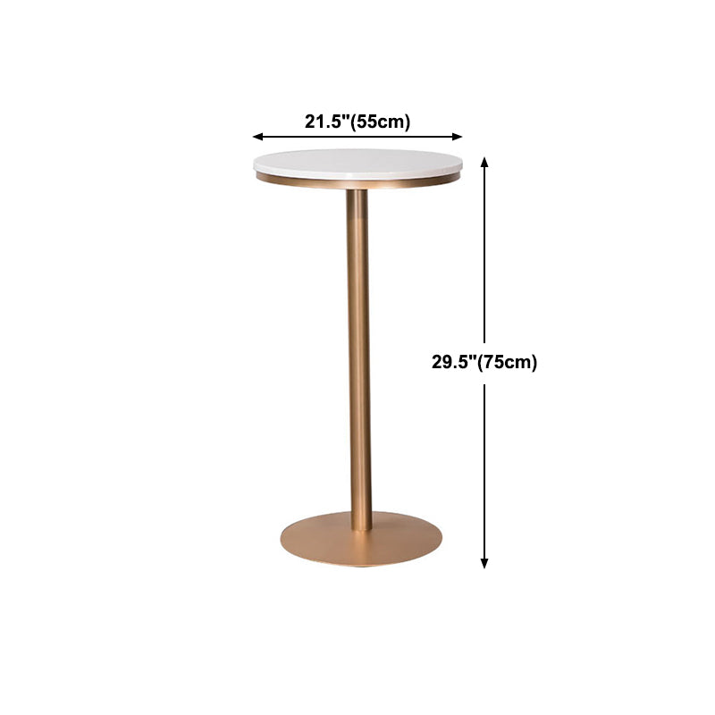 Nordic Style Bar Table Artificial Marble Pub Table for Dining Room 55"√ó55" Clearhalo 'Bar Furniture' 'Bar Tables' 'bar_tables' 'furn' 'furn_bar_tables' 'Furniture' 'furniture_bar_tables' 'Kitchen & Dining Furniture' 4401425