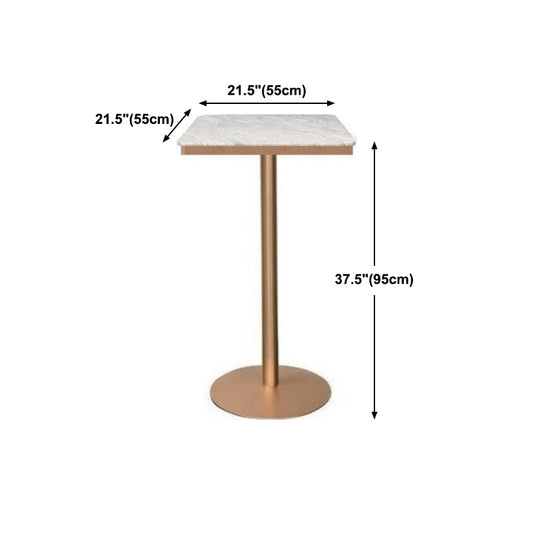 Nordic Style Bar Table Artificial Marble Pub Table for Dining Room 55"√ó55" Clearhalo 'Bar Furniture' 'Bar Tables' 'bar_tables' 'furn' 'furn_bar_tables' 'Furniture' 'furniture_bar_tables' 'Kitchen & Dining Furniture' 4401426