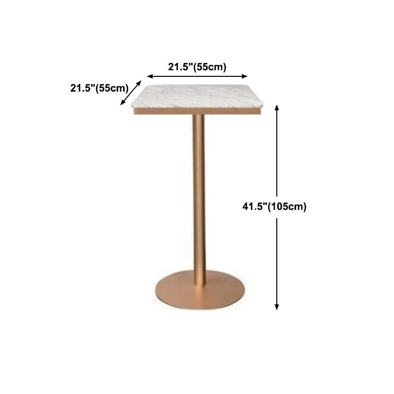Nordic Style Bar Table Artificial Marble Pub Table for Dining Room 55"√ó55" Clearhalo 'Bar Furniture' 'Bar Tables' 'bar_tables' 'furn' 'furn_bar_tables' 'Furniture' 'furniture_bar_tables' 'Kitchen & Dining Furniture' 4401428