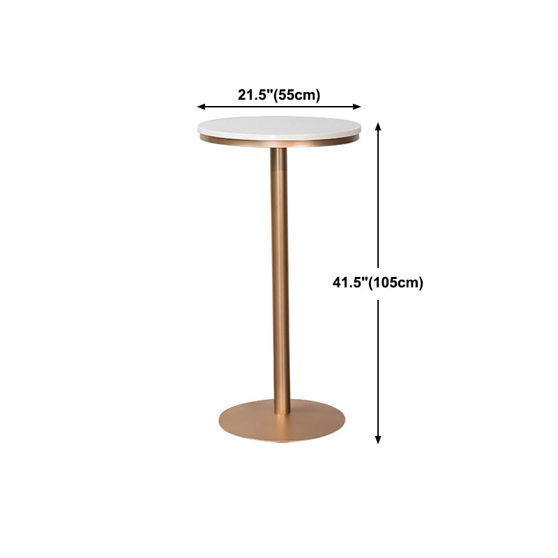 Nordic Style Bar Table Artificial Marble Pub Table for Dining Room 55"√ó55" Clearhalo 'Bar Furniture' 'Bar Tables' 'bar_tables' 'furn' 'furn_bar_tables' 'Furniture' 'furniture_bar_tables' 'Kitchen & Dining Furniture' 4401429