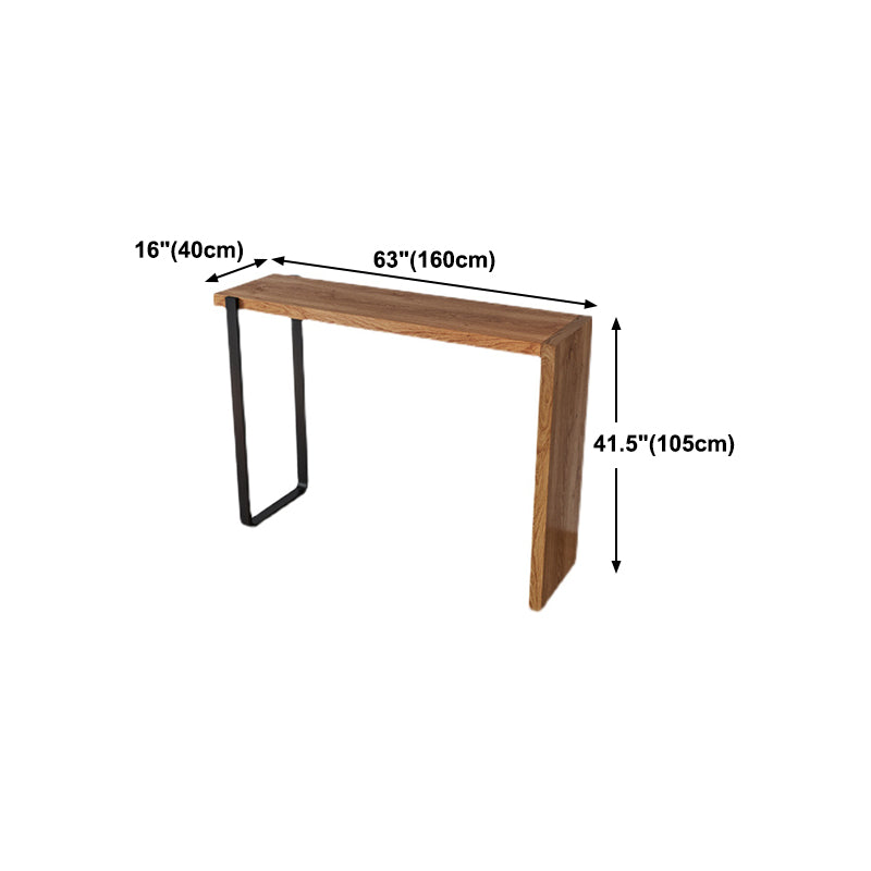 Living Room Wood Bar Table 42-inch Height Metal Base Bistro Table, Only Table Clearhalo 'Bar Furniture' 'Bar Tables' 'bar_tables' 'furn' 'furn_bar_tables' 'Furniture' 'furniture_bar_tables' 'Kitchen & Dining Furniture' 4401450