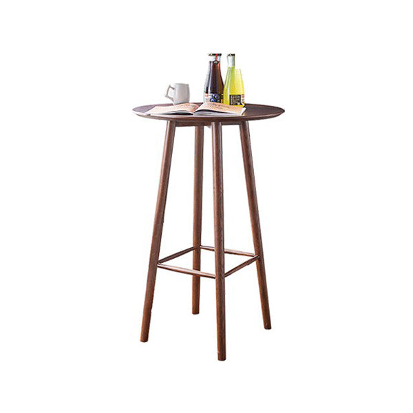 Round Shape Wood Top Counter Table 4 Legs Industrial Bar Table for Dining Room Clearhalo 'Bar Furniture' 'Bar Tables' 'bar_tables' 'furn' 'furn_bar_tables' 'Furniture' 'furniture_bar_tables' 'Kitchen & Dining Furniture' 4401458
