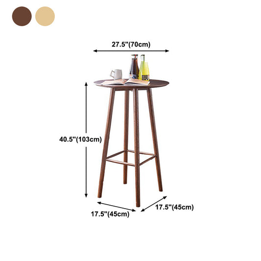 Round Shape Wood Top Counter Table 4 Legs Industrial Bar Table for Dining Room Clearhalo 'Bar Furniture' 'Bar Tables' 'bar_tables' 'furn' 'furn_bar_tables' 'Furniture' 'furniture_bar_tables' 'Kitchen & Dining Furniture' 4401464