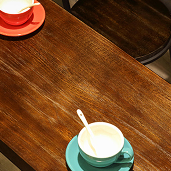 Brown Wood Top Counter Table Metal Black Legs Industrial Bar Table for Restaurant Clearhalo 'Bar Furniture' 'Bar Tables' 'bar_tables' 'furn' 'furn_bar_tables' 'Furniture' 'furniture_bar_tables' 'Kitchen & Dining Furniture' 4401471