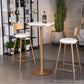 Glam White Faux Marble Bistro Table Indoor Gold Bar Table with Single Pedestal, Only Table Clearhalo 'Bar Furniture' 'Bar Tables' 'bar_tables' 'furn' 'furn_bar_tables' 'Furniture' 'furniture_bar_tables' 'Kitchen & Dining Furniture' 4401492