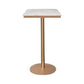 Glam White Faux Marble Bistro Table Indoor Gold Bar Table with Single Pedestal, Only Table Square Without Chairs Clearhalo 'Bar Furniture' 'Bar Tables' 'bar_tables' 'furn' 'furn_bar_tables' 'Furniture' 'furniture_bar_tables' 'Kitchen & Dining Furniture' 4401493