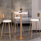 Glam White Faux Marble Bistro Table Indoor Gold Bar Table with Single Pedestal, Only Table 21.7"L x 21.7"W x 37.4"H Round Without Chairs Clearhalo 'Bar Furniture' 'Bar Tables' 'bar_tables' 'furn' 'furn_bar_tables' 'Furniture' 'furniture_bar_tables' 'Kitchen & Dining Furniture' 4401495