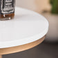 Glam White Faux Marble Bistro Table Indoor Gold Bar Table with Single Pedestal, Only Table Clearhalo 'Bar Furniture' 'Bar Tables' 'bar_tables' 'furn' 'furn_bar_tables' 'Furniture' 'furniture_bar_tables' 'Kitchen & Dining Furniture' 4401498