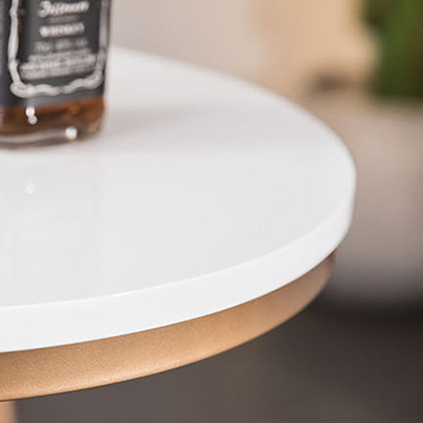 Glam White Faux Marble Bistro Table Indoor Gold Bar Table with Single Pedestal, Only Table Clearhalo 'Bar Furniture' 'Bar Tables' 'bar_tables' 'furn' 'furn_bar_tables' 'Furniture' 'furniture_bar_tables' 'Kitchen & Dining Furniture' 4401498
