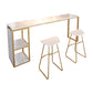 Glam Rectangle Faux Marble Bar Table Double Pedestal Bar Table with 2-Shelf, Only Table Clearhalo 'Bar Furniture' 'Bar Tables' 'bar_tables' 'furn' 'furn_bar_tables' 'Furniture' 'furniture_bar_tables' 'Kitchen & Dining Furniture' 4401512
