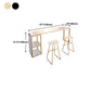 Glam Rectangle Faux Marble Bar Table Double Pedestal Bar Table with 2-Shelf, Only Table Clearhalo 'Bar Furniture' 'Bar Tables' 'bar_tables' 'furn' 'furn_bar_tables' 'Furniture' 'furniture_bar_tables' 'Kitchen & Dining Furniture' 4401524