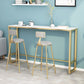 Glam Rectangle Stone Bistro Table Indoor Iron Bar Dining Table with Trestle Pedestal Clearhalo 'Bar Furniture' 'Bar Tables' 'bar_tables' 'furn' 'furn_bar_tables' 'Furniture' 'furniture_bar_tables' 'Kitchen & Dining Furniture' 4401535