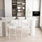 Industrial Stone Indoor Pub Bar Table Iron Double Pedestal Bar Dining Table Fixed Table 63"L x 15.7"W x 41.3"H White Without Chairs Clearhalo 'Bar Furniture' 'Bar Tables' 'bar_tables' 'furn' 'furn_bar_tables' 'Furniture' 'furniture_bar_tables' 'Kitchen & Dining Furniture' 4401547