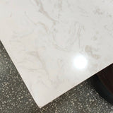 Glam Rectangle Faux Marble Pub Bar Table Indoor Metal Bar Dining Table with Sled Pedestal Clearhalo 'Bar Furniture' 'Bar Tables' 'bar_tables' 'furn' 'furn_bar_tables' 'Furniture' 'furniture_bar_tables' 'Kitchen & Dining Furniture' 4401579