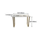 Glam Rectangle Faux Marble Pub Bar Table Indoor Metal Bar Dining Table with Sled Pedestal Clearhalo 'Bar Furniture' 'Bar Tables' 'bar_tables' 'furn' 'furn_bar_tables' 'Furniture' 'furniture_bar_tables' 'Kitchen & Dining Furniture' 4401581