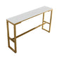 Industrial 41.3"H Bar Table Faux Marble Rectangle Top Bistro Table with Footrest White Without Chairs Clearhalo 'Bar Furniture' 'Bar Tables' 'bar_tables' 'furn' 'furn_bar_tables' 'Furniture' 'furniture_bar_tables' 'Kitchen & Dining Furniture' 4401599