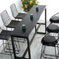 Industrial 41.3"H Bar Table Faux Marble Rectangle Top Bistro Table with Footrest Clearhalo 'Bar Furniture' 'Bar Tables' 'bar_tables' 'furn' 'furn_bar_tables' 'Furniture' 'furniture_bar_tables' 'Kitchen & Dining Furniture' 4401607
