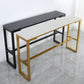 Industrial 41.3"H Bar Table Faux Marble Rectangle Top Bistro Table with Footrest Clearhalo 'Bar Furniture' 'Bar Tables' 'bar_tables' 'furn' 'furn_bar_tables' 'Furniture' 'furniture_bar_tables' 'Kitchen & Dining Furniture' 4401609