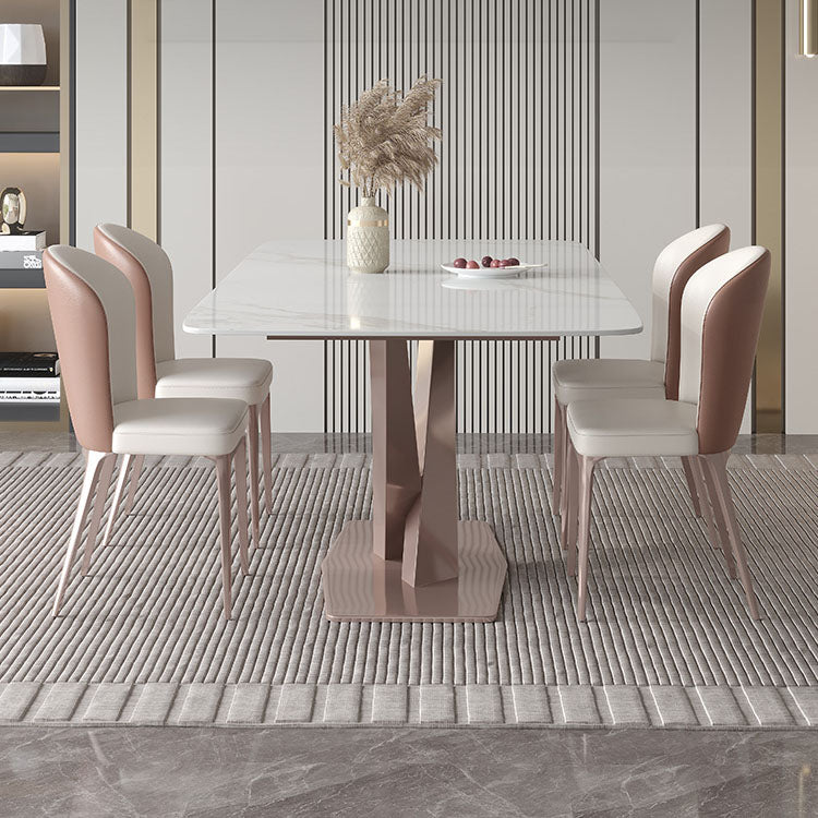 1/4/5/7 Pieces Luxury Dinette Set with Sintered Stone Table and Chairs Dining Furniture 5 Pieces: Table, 4 Chairs Clearhalo 'Dining Room Sets' 'Dining Tables & Seating' 'dining_room_set' 'furn' 'furn_dining_room_set' 'Furniture' 'furniture_dining_room_set' 'Kitchen & Dining Furniture' 'kitchen&dining_furn' 'kitchen' 4413175