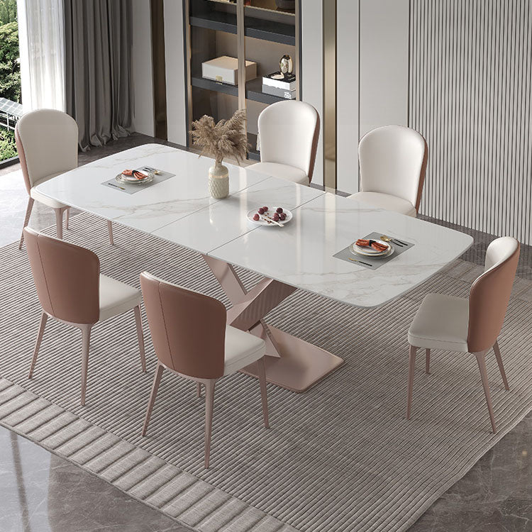 1/4/5/7 Pieces Luxury Dinette Set with Sintered Stone Table and Chairs Dining Furniture 7 Pieces: Table, 6 Chairs Clearhalo 'Dining Room Sets' 'Dining Tables & Seating' 'dining_room_set' 'furn' 'furn_dining_room_set' 'Furniture' 'furniture_dining_room_set' 'Kitchen & Dining Furniture' 'kitchen&dining_furn' 'kitchen' 4413178