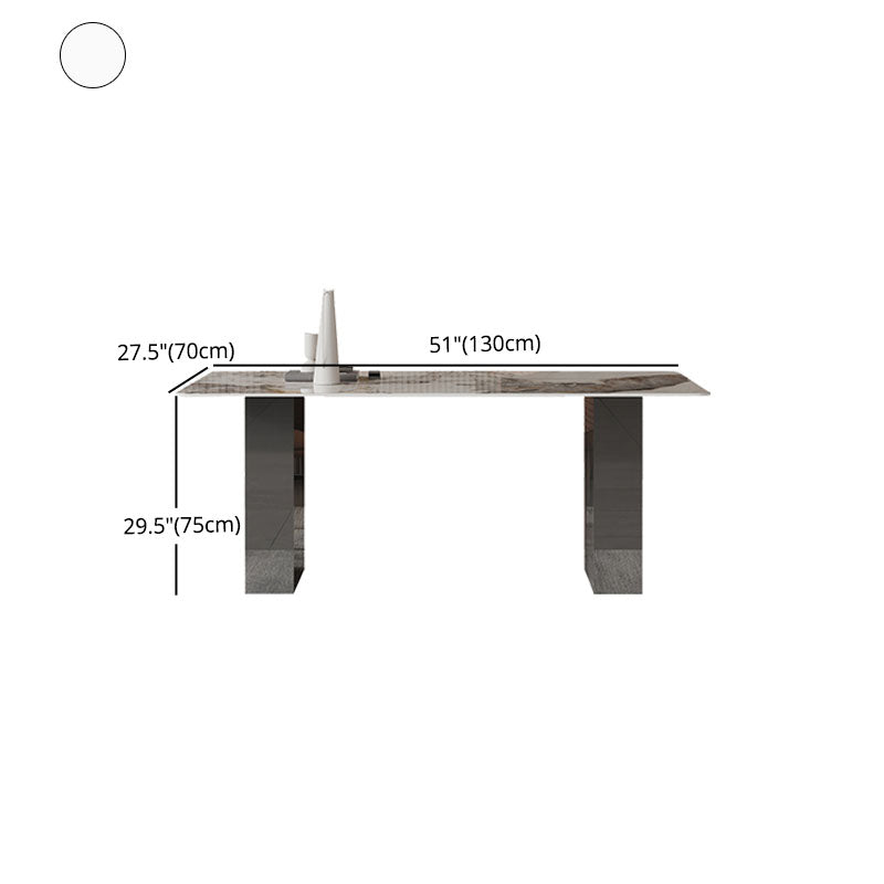 1/2/5/6/7 Pieces Glam Dining Set with Double Pedestal Table and Leather Chairs Dinette Set Clearhalo 'Dining Room Sets' 'Dining Tables & Seating' 'dining_room_set' 'furn' 'furn_dining_room_set' 'Furniture' 'furniture_dining_room_set' 'Kitchen & Dining Furniture' 'kitchen&dining_furn' 'kitchen' 4413203
