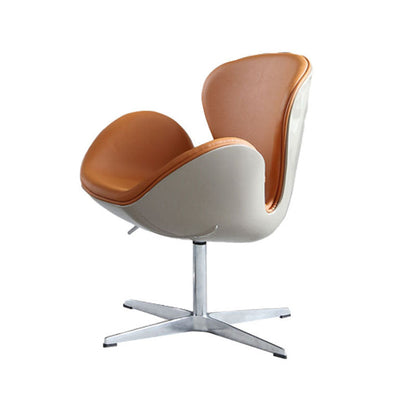 Modern 1/2/3/4 Pieces Dining Set Round White Dining Table Set for Home Use 1 Orange Chair Clearhalo 'Dining Room Sets' 'Dining Tables & Seating' 'dining_room_set' 'furn' 'furn_dining_room_set' 'Furniture' 'furniture_dining_room_set' 'Kitchen & Dining Furniture' 'kitchen&dining_furn' 'kitchen' 4413208