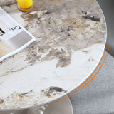 Modern 1/2/3/4 Pieces Dining Set Round White Dining Table Set for Home Use Clearhalo 'Dining Room Sets' 'Dining Tables & Seating' 'dining_room_set' 'furn' 'furn_dining_room_set' 'Furniture' 'furniture_dining_room_set' 'Kitchen & Dining Furniture' 'kitchen&dining_furn' 'kitchen' 4413215