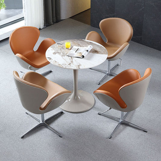 Modern 1/2/3/4 Pieces Dining Set Round White Dining Table Set for Home Use Clearhalo 'Dining Room Sets' 'Dining Tables & Seating' 'dining_room_set' 'furn' 'furn_dining_room_set' 'Furniture' 'furniture_dining_room_set' 'Kitchen & Dining Furniture' 'kitchen&dining_furn' 'kitchen' 4413219