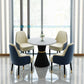 1/2/3/5 Pcs Modern Dining Room Set with Round Table and Leather Chairs Dining Set 5 Pieces: Table, 4 Chairs Clearhalo 'Dining Room Sets' 'Dining Tables & Seating' 'dining_room_set' 'Furniture' 'furniture_dining_room_set' 'Kitchen & Dining Furniture' 'kitchen&dining_furn' 'kitchen' 4413226