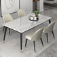 Modern 1/5/6/7 Pieces Dining Set Sintered Stone Dining Table Set with Leather Chairs 5 Pieces: Table, 4 White Chairs Clearhalo 'Dining Room Sets' 'Dining Tables & Seating' 'dining_room_set' 'furn' 'furn_dining_room_set' 'Furniture' 'furniture_dining_room_set' 'Kitchen & Dining Furniture' 'kitchen&dining_furn' 'kitchen' 4413241