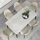 Modern 1/5/6/7 Pieces Dining Set Sintered Stone Dining Table Set with Leather Chairs 7 Pieces: Table, 6 White Chairs Clearhalo 'Dining Room Sets' 'Dining Tables & Seating' 'dining_room_set' 'furn' 'furn_dining_room_set' 'Furniture' 'furniture_dining_room_set' 'Kitchen & Dining Furniture' 'kitchen&dining_furn' 'kitchen' 4413244