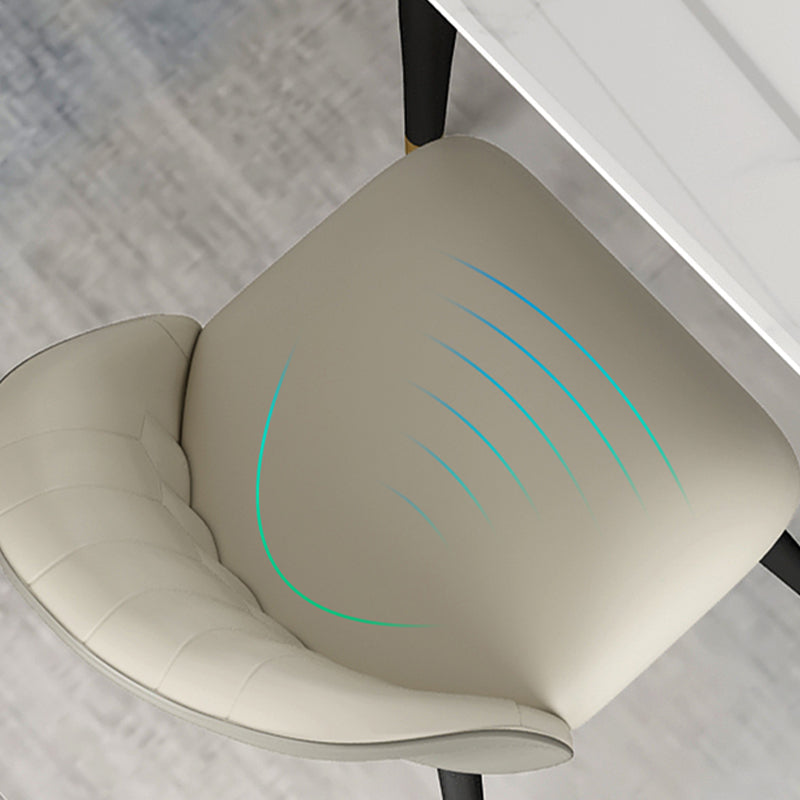 Modern 1/5/6/7 Pieces Dining Set Sintered Stone Dining Table Set with Leather Chairs Clearhalo 'Dining Room Sets' 'Dining Tables & Seating' 'dining_room_set' 'furn' 'furn_dining_room_set' 'Furniture' 'furniture_dining_room_set' 'Kitchen & Dining Furniture' 'kitchen&dining_furn' 'kitchen' 4413250