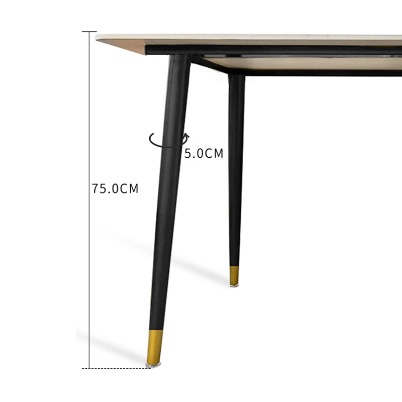 Modern 1/5/6/7 Pieces Dining Set Sintered Stone Dining Table Set with Leather Chairs Clearhalo 'Dining Room Sets' 'Dining Tables & Seating' 'dining_room_set' 'furn' 'furn_dining_room_set' 'Furniture' 'furniture_dining_room_set' 'Kitchen & Dining Furniture' 'kitchen&dining_furn' 'kitchen' 4413251