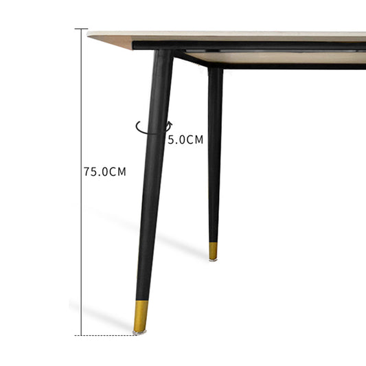 Modern 1/5/6/7 Pieces Dining Set Sintered Stone Dining Table Set with Leather Chairs Clearhalo 'Dining Room Sets' 'Dining Tables & Seating' 'dining_room_set' 'furn' 'furn_dining_room_set' 'Furniture' 'furniture_dining_room_set' 'Kitchen & Dining Furniture' 'kitchen&dining_furn' 'kitchen' 4413251
